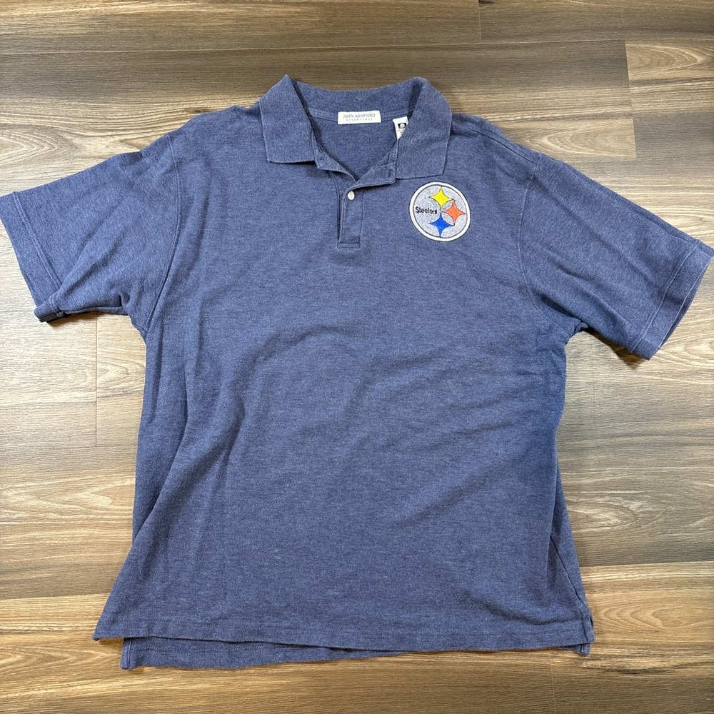 John Ashford Pittsburgh Steelers Wide Polo Shirt XL Men's